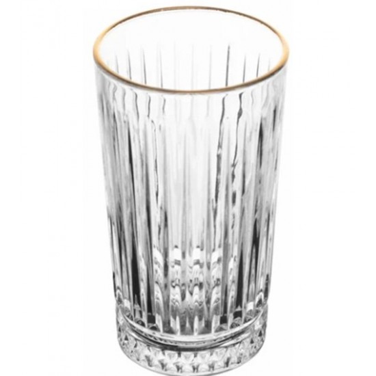 Copo Avulso 280ml Alto com Fio de Ouro Deli Diamante Cristal Ecológico